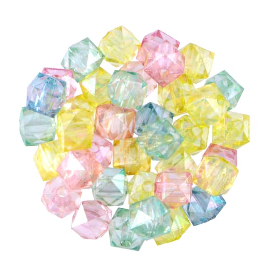 7.5mm AB Pastel Geometric Plastic Beads, 250ct. by Bead Landing™